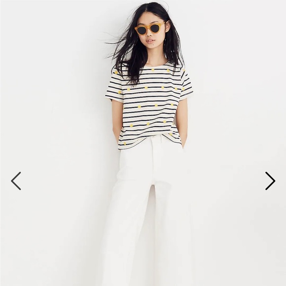 Madewell Embroidered Sun Setlist Boxy Top in Stripe - Picture 7 of 7